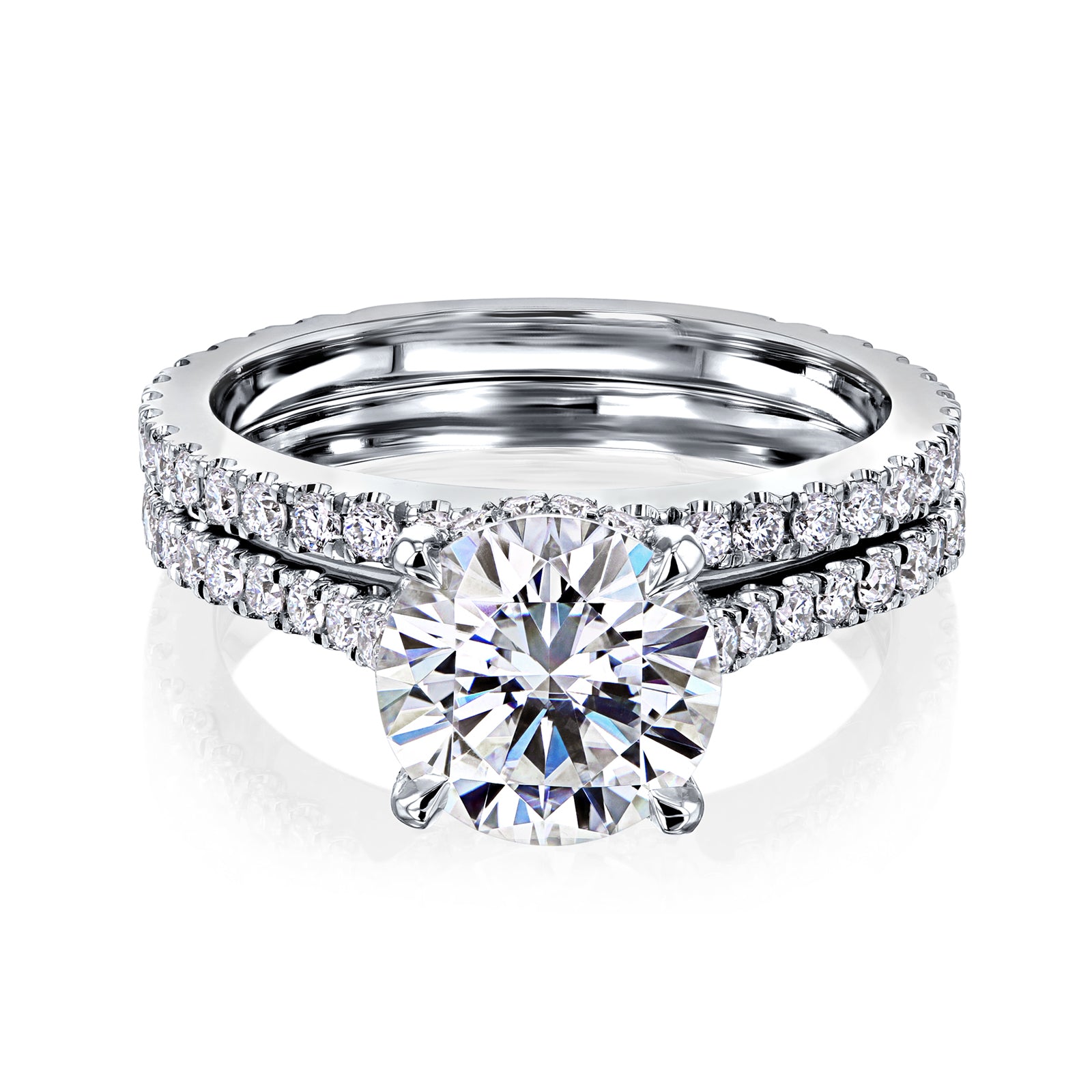2.88 Carat Moissanite Vietta Bridal Set in White Gold