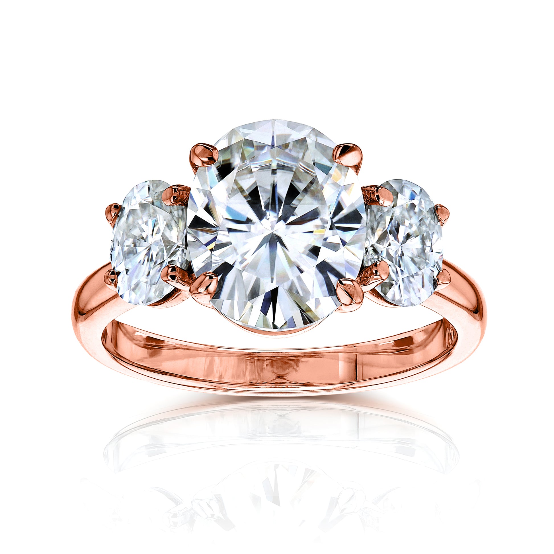4 Carat Oval 3-Stone Elena Ring