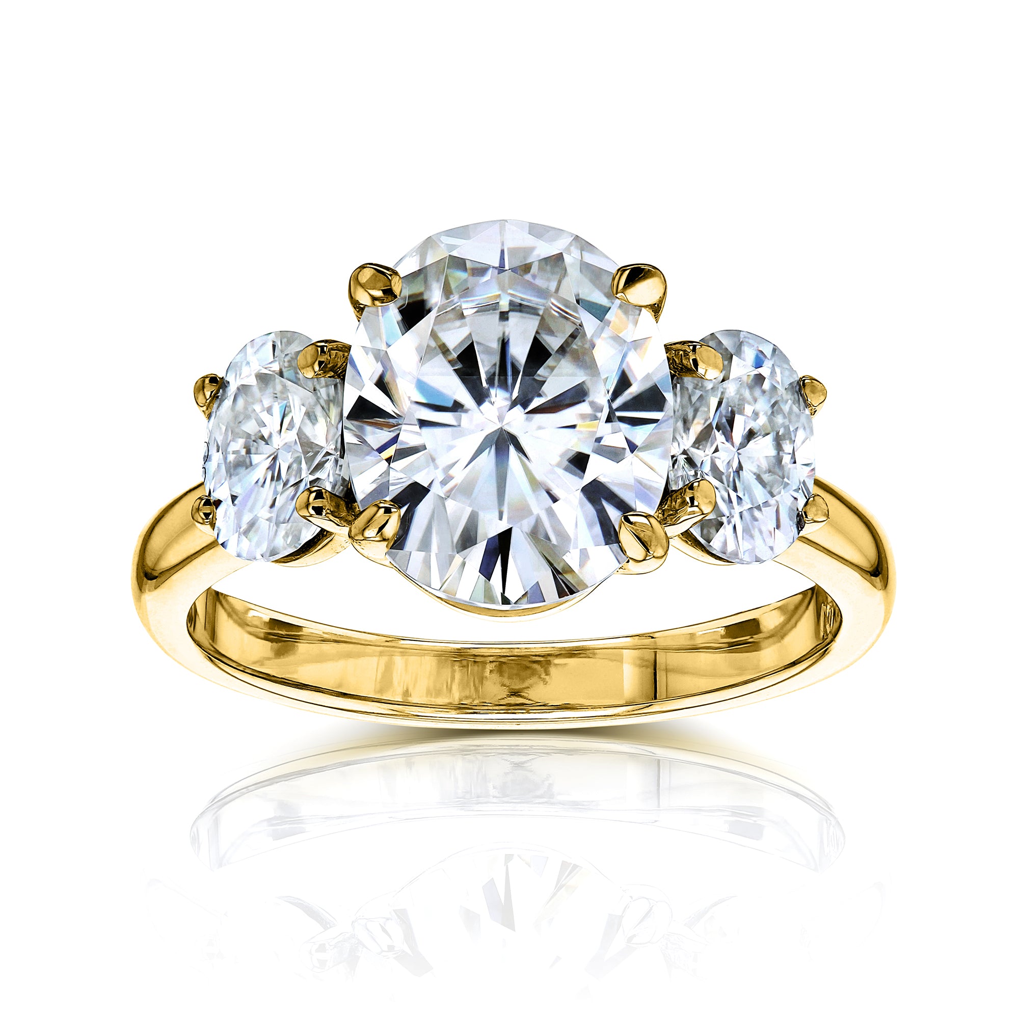 4 Carat Oval 3-Stone Elena Ring