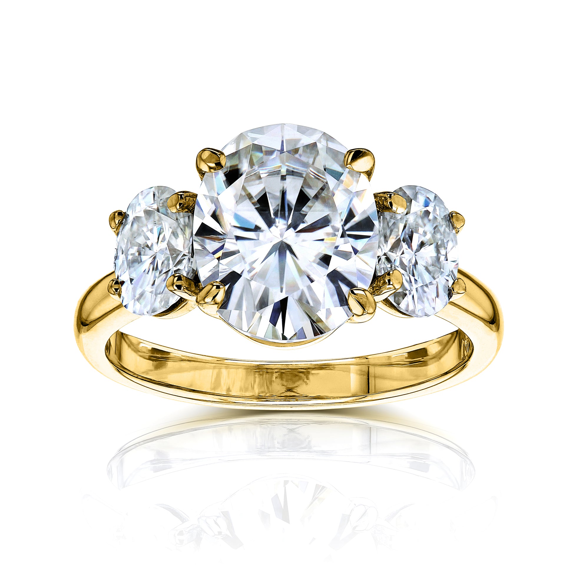 4 Carat Oval 3-Stone Elena Ring