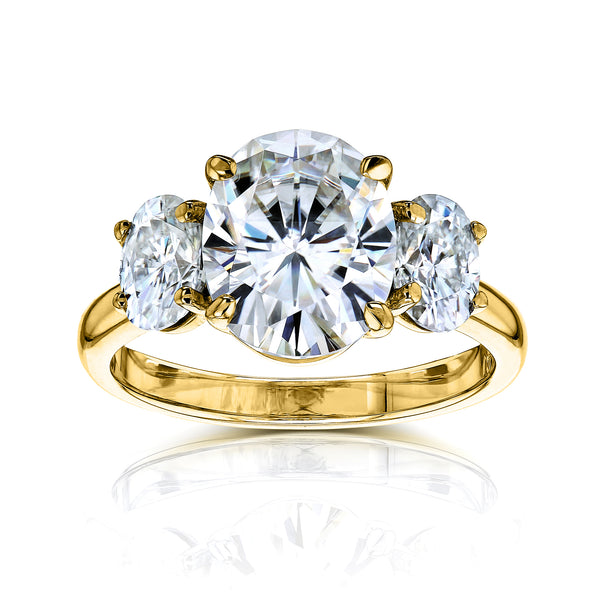 4 Carat Oval 3-Stone Elena Ring