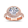 Kobelli East West Double Halo Statement Ring in Rose Gold