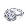 Kobelli East West Double Halo Statement Ring in White Gold - Double Row Half Eternity Band