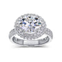 Kobelli East West Double Halo Statement Ring in White Gold