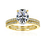 2.3 Carat Moissanite Oval Petite Bridal Set in Yellow Gold