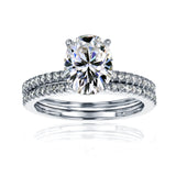 2.3 Carat Moissanite Oval Petite Bridal Set in White Gold