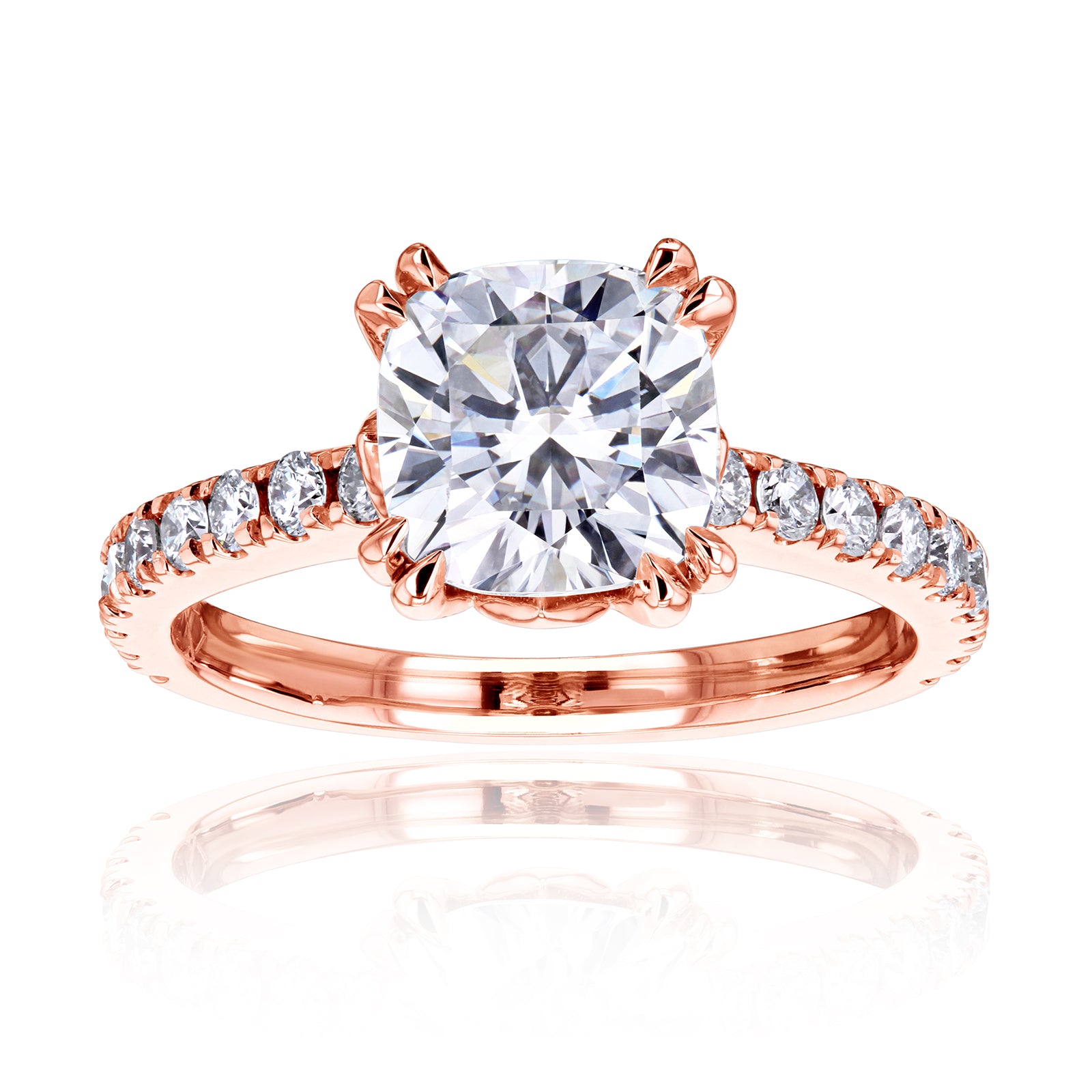 2.45 Carat Moissanite Cushion Madison Ring