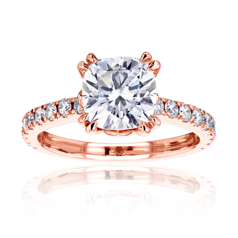 2.45 Carat Moissanite Cushion Madison Ring