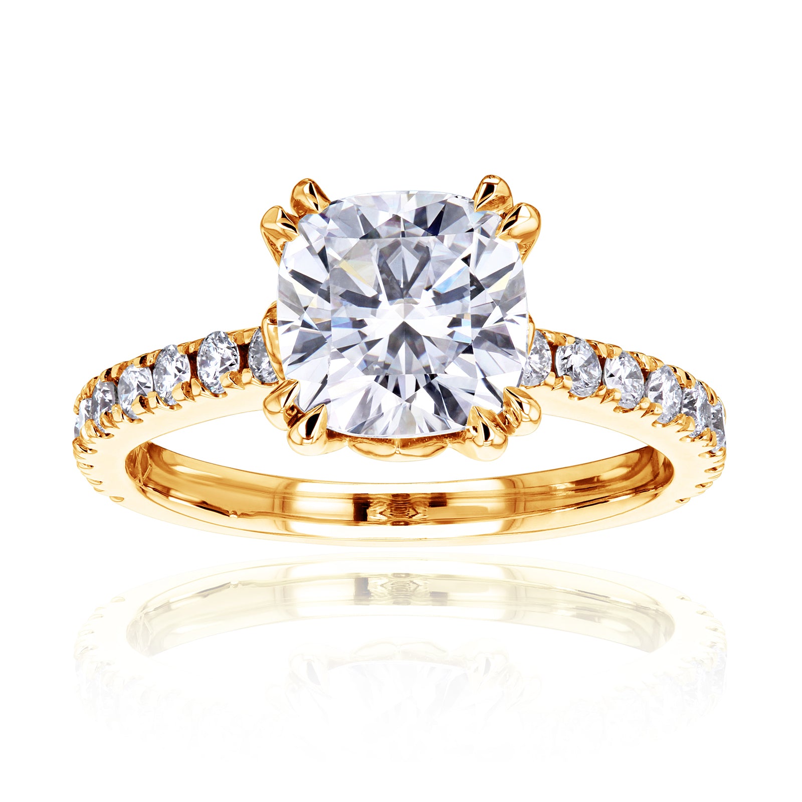 2.45 Carat Moissanite Cushion Madison Ring