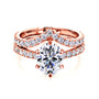 3 Carat Moissanite and Natural Diamond Oval Madison Bridal Set in Rose Gold