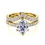 3 Carat Moissanite and Natural Diamond Oval Madison Bridal Set in Yellow Gold