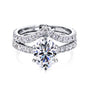 3 Carat Moissanite and Natural Diamond Oval Madison Bridal Set in White Gold