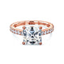 2.65 Carat Moissanite and Diamond Asscher Madison Ring - rose gold option
