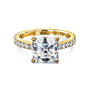 2.65 Carat Moissanite and Diamond Asscher Madison Ring - yellow gold option