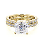 3 Carat Moissanite and Diamond Asscher Madison Bridal Set - yellow gold option