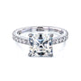 2.65 Carat Moissanite and Diamond Asscher Madison Ring - white gold option