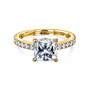 2.25 Carat Moissanite and Diamond Princess Madison Ring - yellow gold option