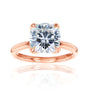 2.8 Carat Moissanite Solitaire Cushion Kyoto Ring - rose gold option