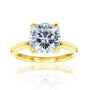 2.8 Carat Moissanite Solitaire Cushion Kyoto Ring - yellow gold option