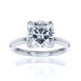 2.8 Carat Moissanite Solitaire Cushion Kyoto Ring - white gold option