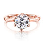 Kobelli 6-Prong Solitaire Plain Solid Gold Band Floating Tulip Setting Engagement Ring