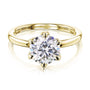 Kobelli 6-Prong Solitaire Plain Solid Gold Band Floating Tulip Setting Engagement Ring