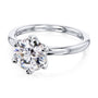 Kobelli 6-Prong Solitaire Plain Solid Gold Band Floating Tulip Setting Engagement Ring