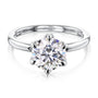 Kobelli 6-Prong Solitaire Plain Solid Gold Band Floating Tulip Setting Engagement Ring