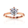 Kobelli 6-Prong Solitaire Plain Solid Gold Band Cathedral Engagement Ring