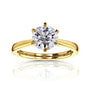 Kobelli 6-Prong Solitaire Plain Solid Gold Band Cathedral Engagement Ring
