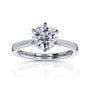 Kobelli 6-Prong Solitaire Plain Solid Gold Band Cathedral Engagement Ring