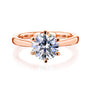 Kobelli 6-Prong Solitaire Plain Solid Gold Band Cathedral Engagement Ring