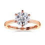 Kobelli 6-Prong Solitaire Plain Solid Gold Band Cathedral Engagement Ring