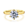 Kobelli 6-Prong Solitaire Plain Solid Gold Band Cathedral Engagement Ring
