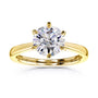 Kobelli 6-Prong Solitaire Plain Solid Gold Band Cathedral Engagement Ring