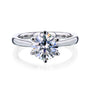 Kobelli 6-Prong Solitaire Plain Solid Gold Band Cathedral Engagement Ring