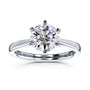 Kobelli 6-Prong Solitaire Plain Solid Gold Band Cathedral Engagement Ring