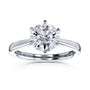 Kobelli 6-Prong Solitaire Plain Solid Gold Band Cathedral Engagement Ring