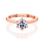 Kobelli 6-Prong Solitaire Plain Solid Gold Band Cathedral Engagement Ring