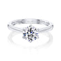 Kobelli 6-Prong Solitaire Plain Solid Gold Band Cathedral Engagement Ring