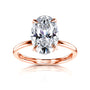 12x8 mm Oval Plain Band Ring in Rose Gold