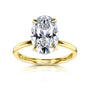 12x8 mm Oval Plain Band Ring in Yellow Gold