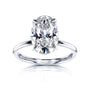 12x8 mm Oval Plain Band Ring in White Gold