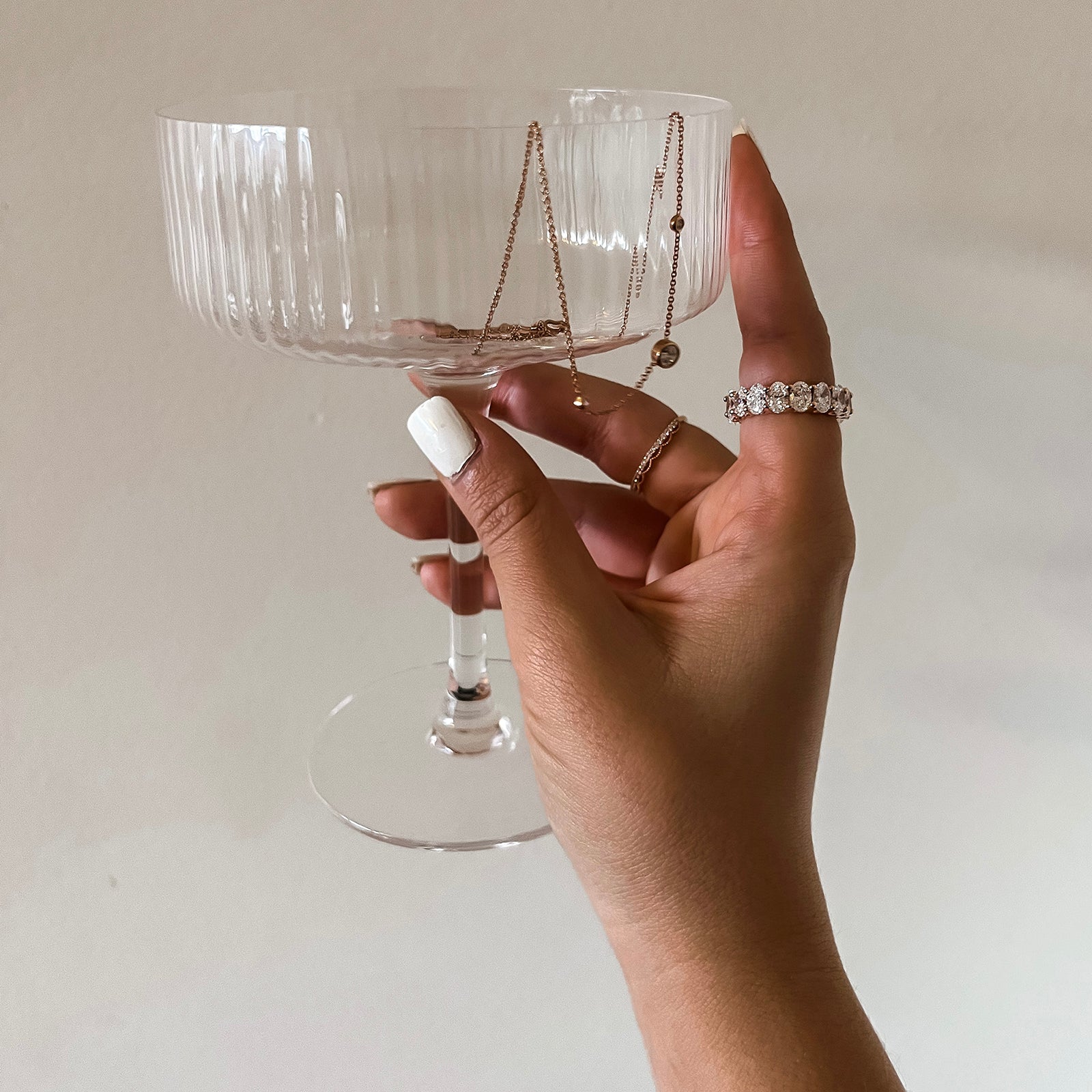 rose gold jewelry on a hand