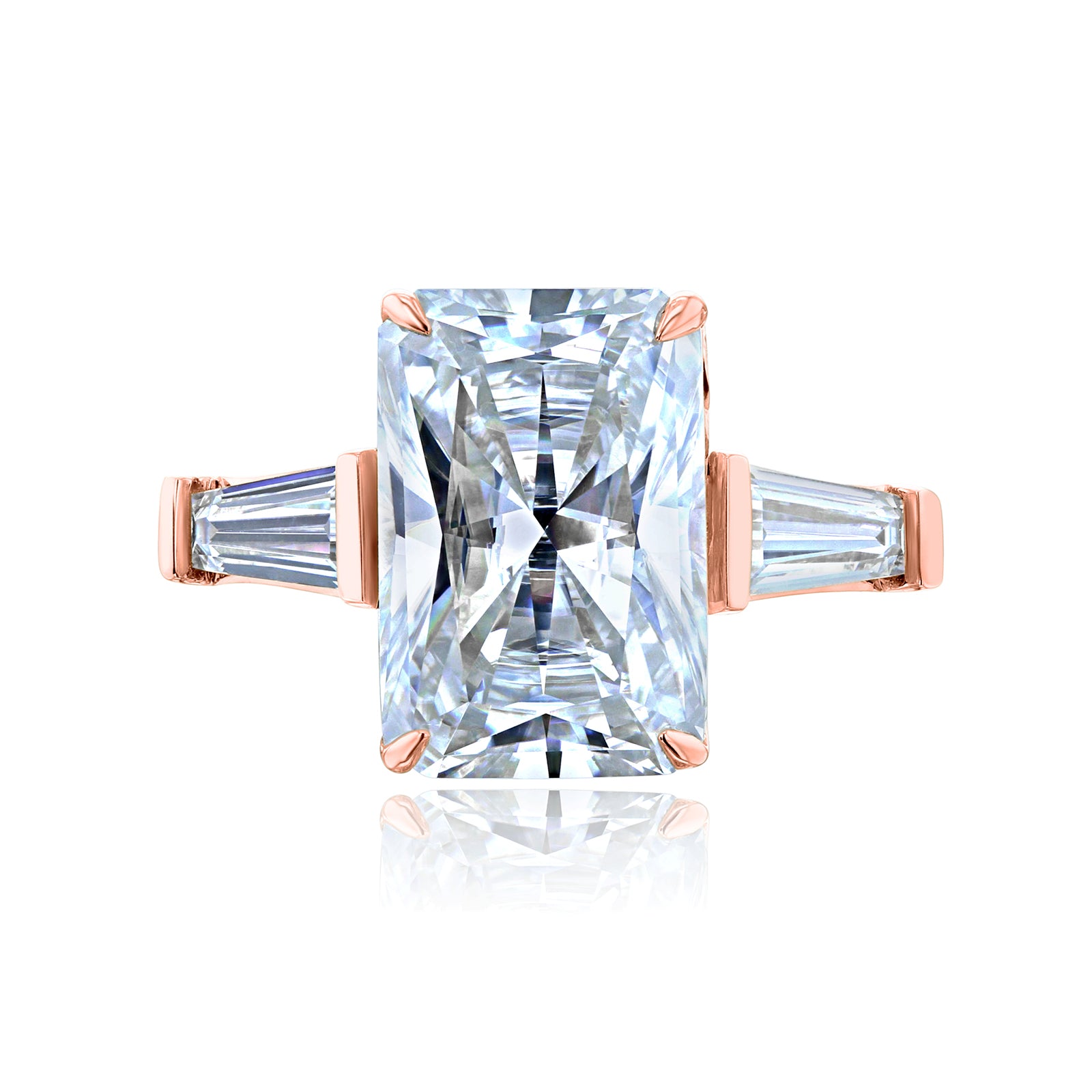4.7 Carat Moissanite 3-Stone Radiant Pilot Ring