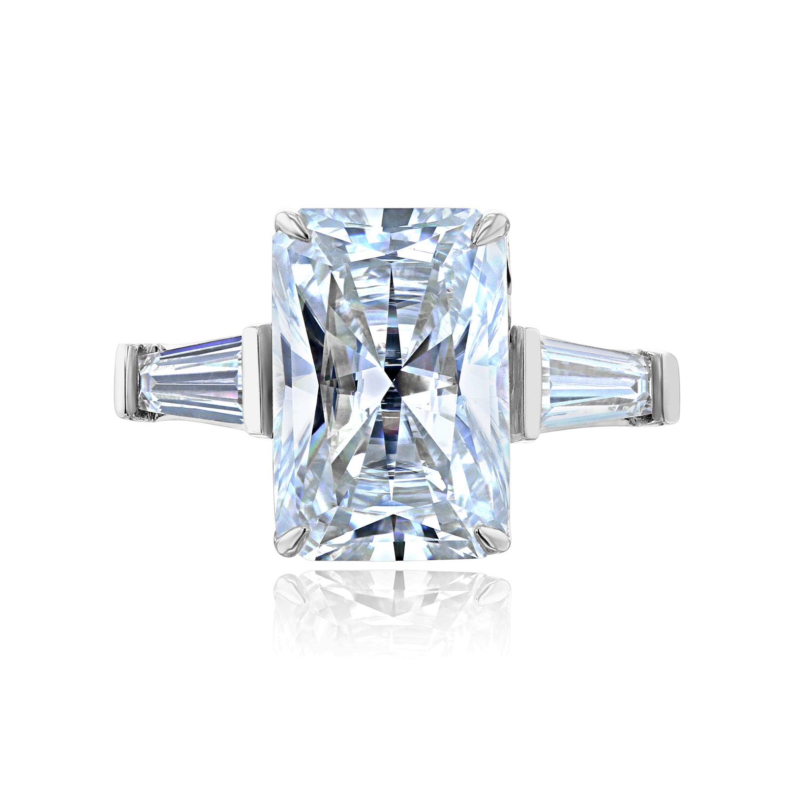 4.7 Carat Moissanite 3-Stone Radiant Pilot Ring