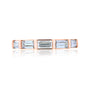 0.85 Carat Emerald Moissanite Bea East-West Half Eternity Ring in Rose Gold