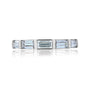0.85 Carat Emerald Moissanite Bea East-West Half Eternity Ring in White Gold