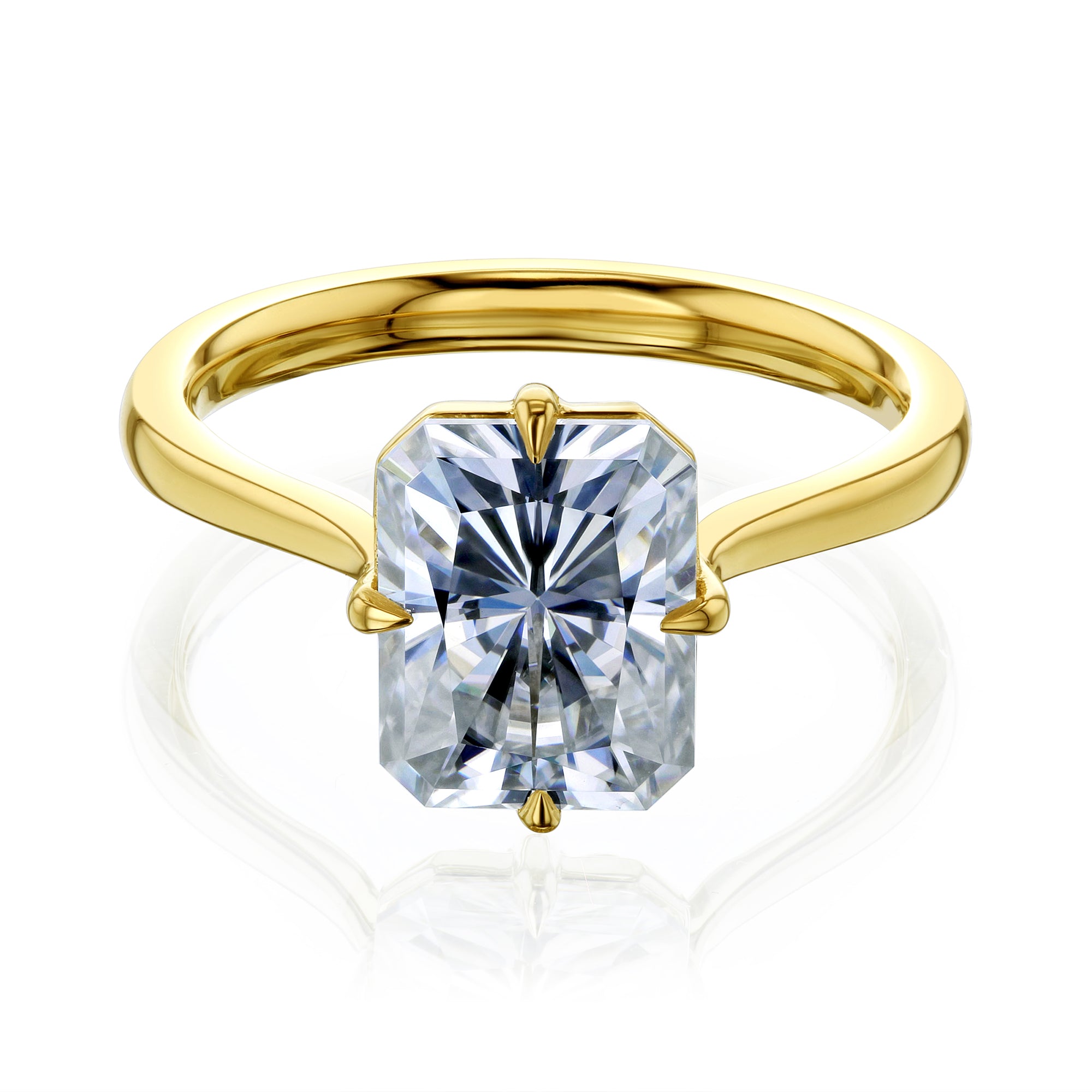 2.7 Carat Moissanite Solitaire Rhodes Ring