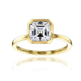 Lab Grown Diamond Solitaire Asscher Bezel Ring